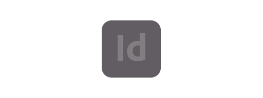 Logo de Adobe InDesign en gris, tecnología utilizada por Especie Creativa en Córdoba