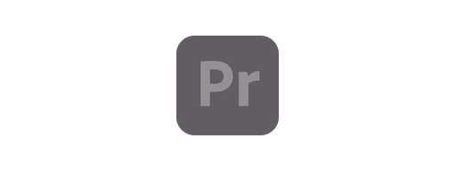 Logo de Adobe Premiere Pro en gris, tecnología utilizada por Especie Creativa en Córdoba
