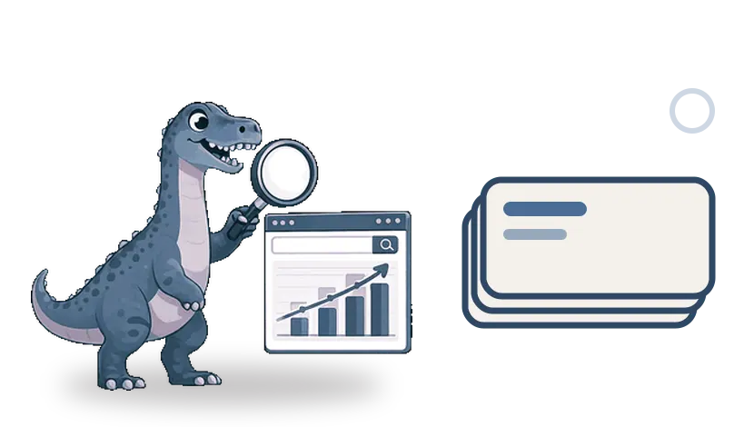 Braquiosaurio organizando el enfoque de seo y posicionamiento