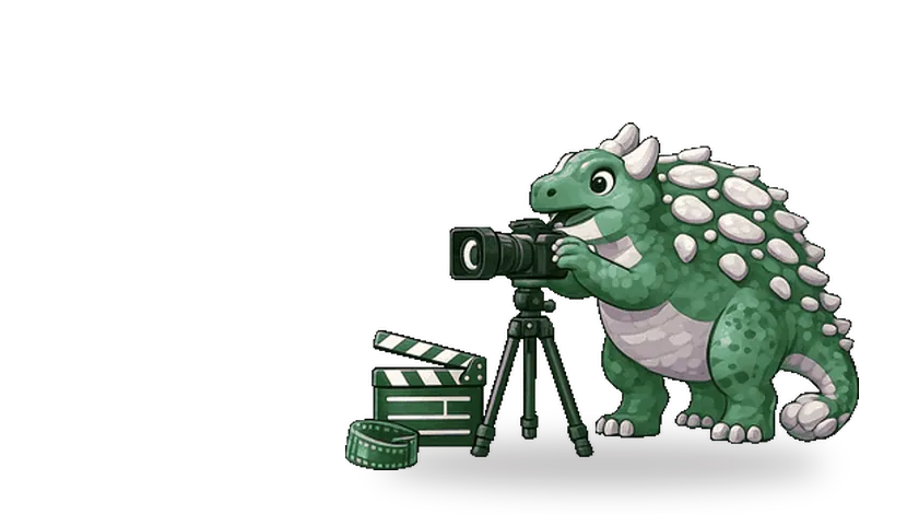 Estegosaurio resolviendo dudas sobre fotografía y vídeo