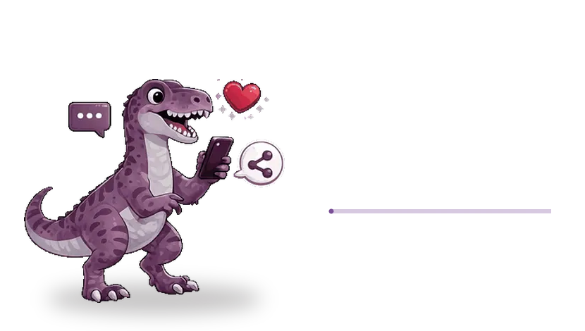 Velociraptor recorriendo las cuatro fases del proceso de redes sociales