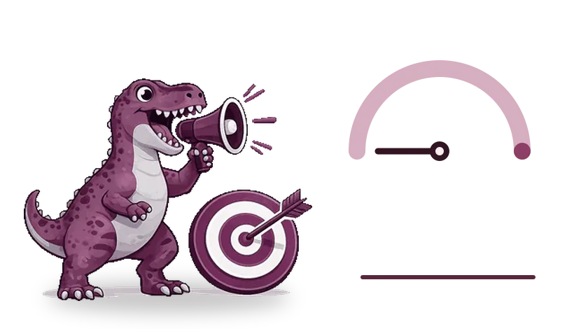 Tiranosaurio revisando los resultados de publicidad online