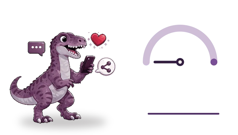 Velociraptor revisando los resultados de redes sociales