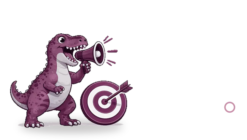 Tiranosaurio mostrando los servicios de publicidad online en Córdoba