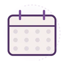 Icono animado de calendario editorial para redes sociales en Córdoba