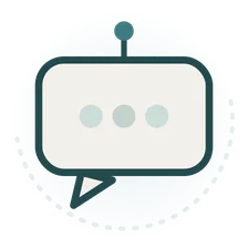 Icono animado de asistentes y chatbots en inteligencia artificial