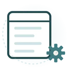 Icono animado de documentos y fichas en inteligencia artificial